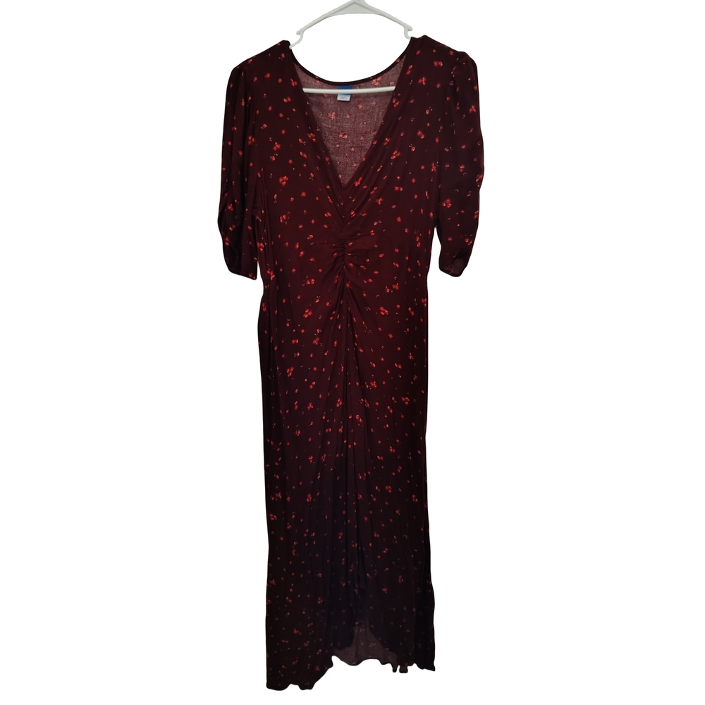 Elegant Burgundy Midi Dress Old Navy